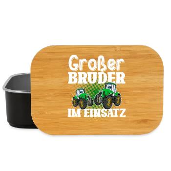 Großer Bruder Im Einsatz Traktor Landwirt - Lunch Box - Schwarz - Vorne