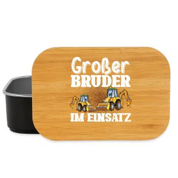 Großer Bruder Im Einsatz Bagger - Lunch Box - Schwarz - Vorne