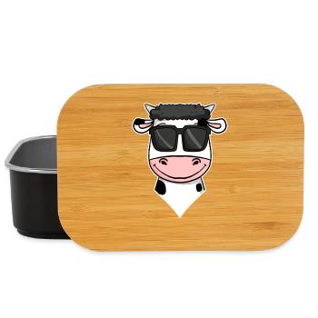 vache fraîche avec des lunettes de soleil - Boîte à goûter - noir - Devant