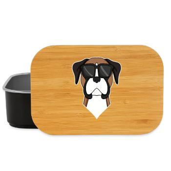Deutscher Boxer Hund mit Sonnenbrille - Lunch Box - Schwarz - Vorne