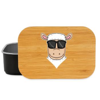 Illustration de moutons - Boîte à goûter - noir - Devant