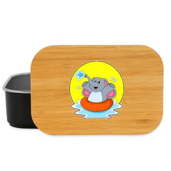 Elefant Schwimmen Schwimmring Sommer - Lunch Box - Schwarz - Vorne
