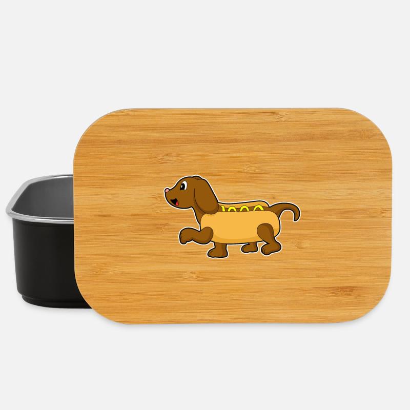 Hund als Hotdog - Lunch Box - Schwarz