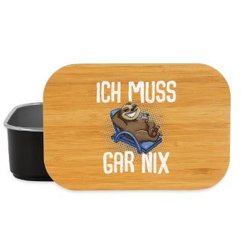 Ich Muss Gar Nix Faultier - Lunch Box - Schwarz - Vorne