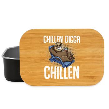 Chillen Digga Chillen Faultier - Lunch Box - Schwarz - Vorne