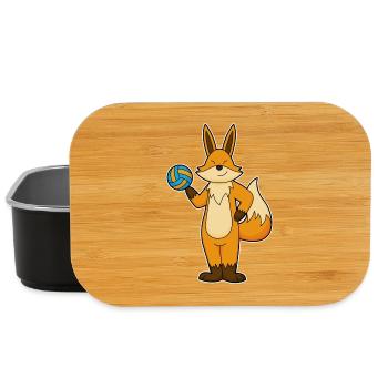 Fuchs Volleyballspieler Volleyball - Lunch Box - Schwarz - Vorne