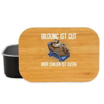 Bildung Ist Gut Aber Chillen Ist Wichtiger Faultie - Lunch Box - Schwarz - Vorne