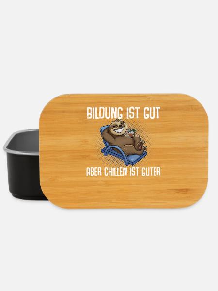 Bildung Ist Gut Aber Chillen Ist Wichtiger Faultie - Lunch Box - Schwarz