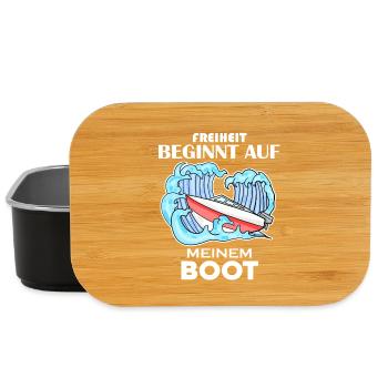 Motorboot Kapitän Boot Geschenk - Lunch Box - Schwarz - Vorne