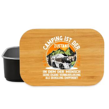 Camping Camper Campen - Lunch Box - Schwarz - Vorne