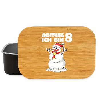 8.Geburtstag Schneemann 8 Jahre Geschenk - Lunch Box - Schwarz - Vorne