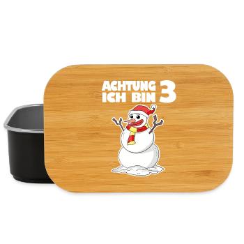 3.Geburtstag Schneemann 3 Jahre Geschenk - Lunch Box - Schwarz - Vorne