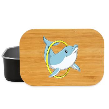 Dolphin with ring - Lunch Box - black - Front