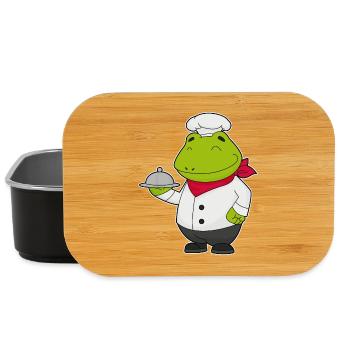 Cuisinier grenouille servant la cuisine de cloches - Boîte à goûter - noir - Devant