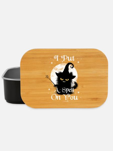 I Put A Spell On You Wuschelige Katze Zauberstab - Lunch Box - Schwarz