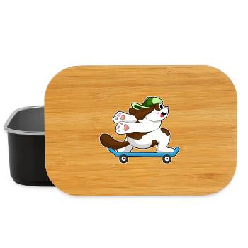 Hund Skater Skateboard - Lunch Box - Schwarz - Vorne