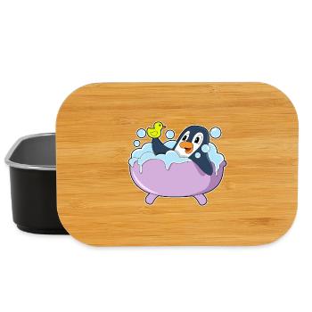 Penguin Bathing Bathtub - Lunch Box - black - Front
