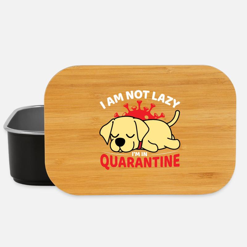 Cute dog with quarantine motif - Lunch Box - black