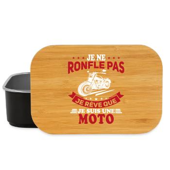 Je Ne Ronfle Pas Je Rêve Que Je Suis Une Moto - Boîte à goûter - noir - Devant