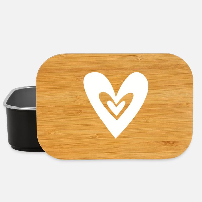 Herz Herze - Lunch Box - Schwarz