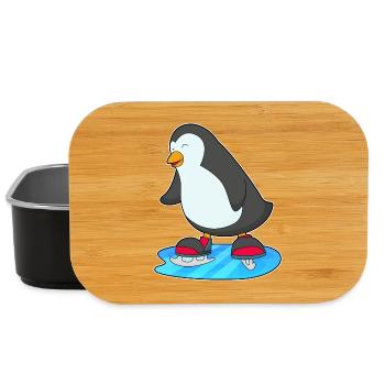 Pinguin Eislaufen Schlittschuhe - Lunch Box - black - Front