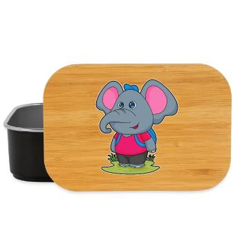 Elephant Student Backpack School - Lunch Box - black - Front