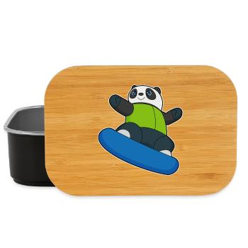 Panda Snowboarder Snowboard - Lunch Box - Schwarz - Vorne
