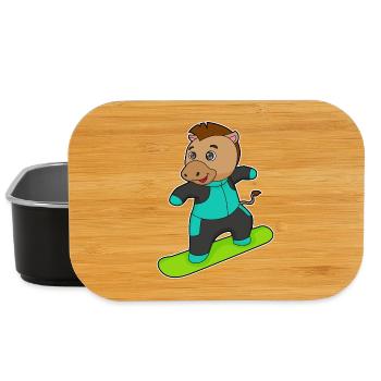 Pferd Snowboarder Snowboard - Lunch Box - Schwarz - Vorne