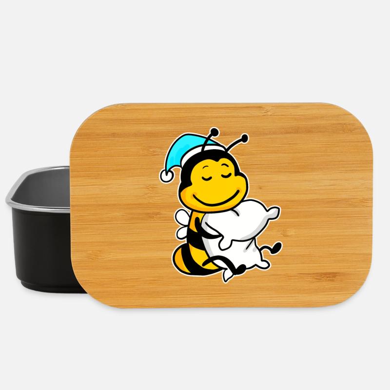 Abeille avec oreiller et bonnet de couchage - Boîte à goûter - noir