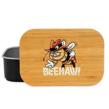 Beehaw Bee with Cowboy Hat Yeehaw - Lunch Box - black - Front