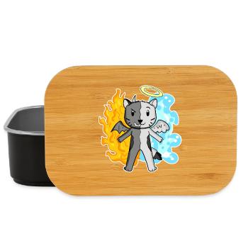 Cat Cat Breed Devon Rex - Angel and Devil - Lunch Box - black - Front