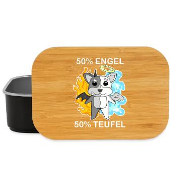 Hund Welsh Corgi Pembroke - Engel und Teufel - Lunch Box - Schwarz - Vorne