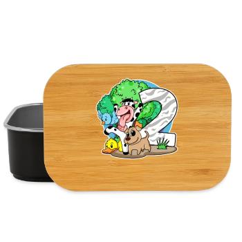 2nd birthday Cute animals 2 years old - Lunch Box - black - Front