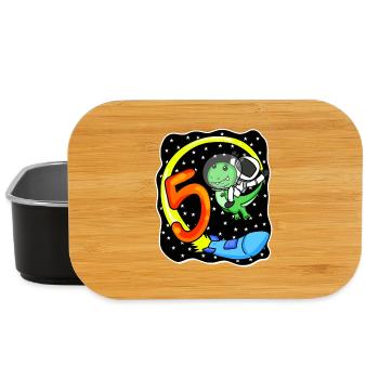 Junge 5 Jahre alt Dinosaurier Astronaut - Lunch Box - Schwarz - Vorne
