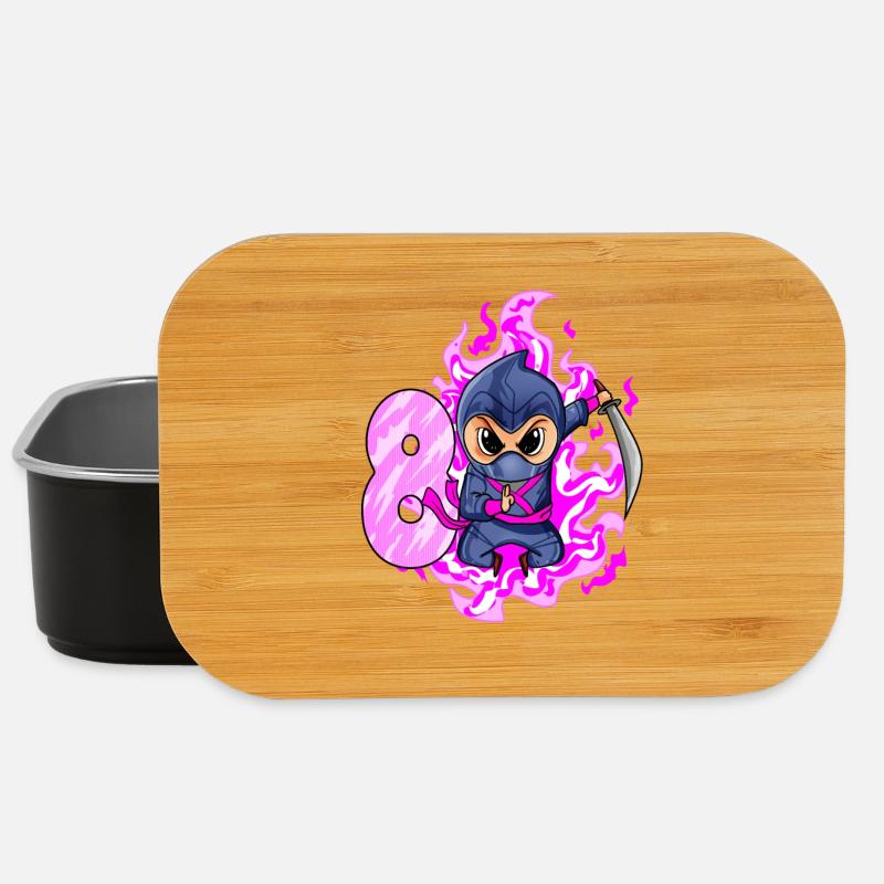 8. Geburtstag Mädchen 8 Jahre alt Ninja - Lunch Box - Schwarz