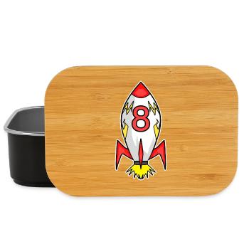 Rocket Boy 8th Birthday - Lunch Box - black - Front