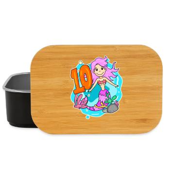 Mädchen 10 Jahre alt 10. Geburtstag Meerjungfrau - Lunch Box - Schwarz - Vorne