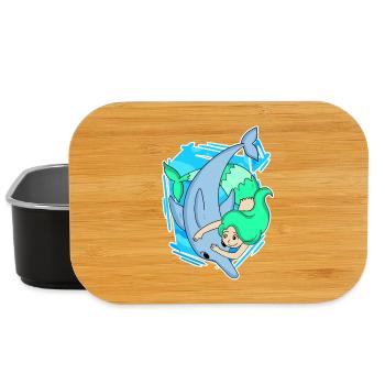Dolphin Mermaid Girl Daughter Gift - Lunch Box - black - Front