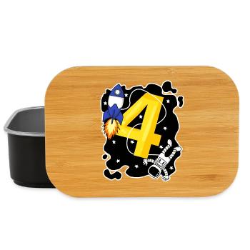 Garçon de 4 ans - cadeau de 4ème anniversaire - Boîte à goûter - noir - Devant