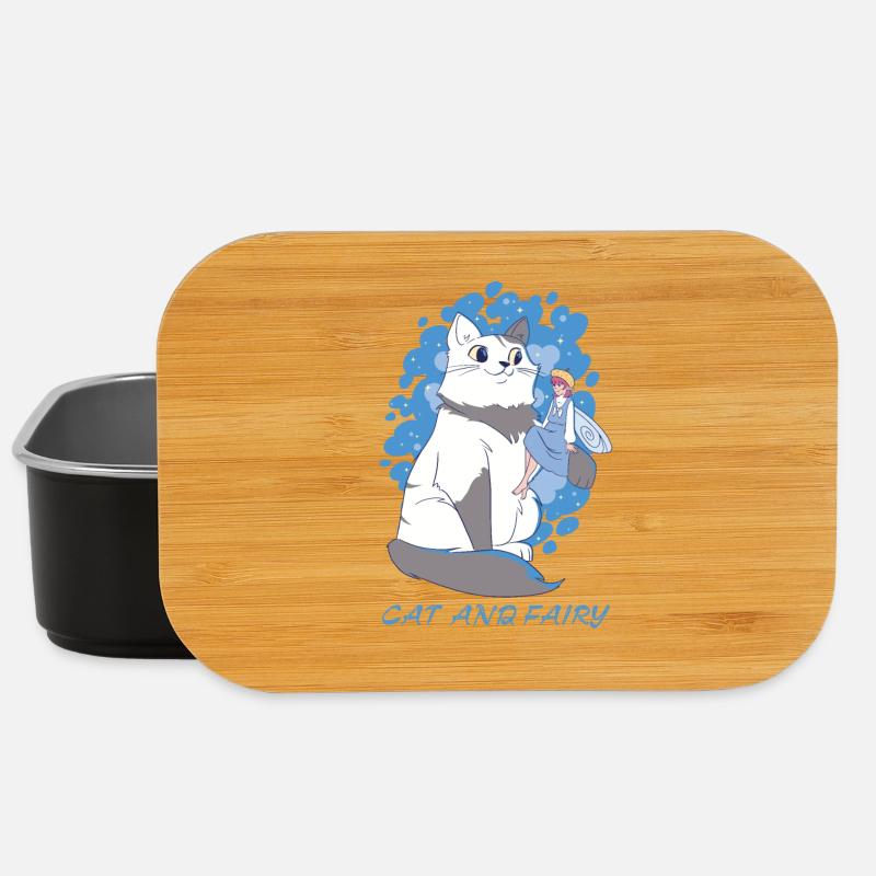 Cat and Fairy - Lunch Box - black