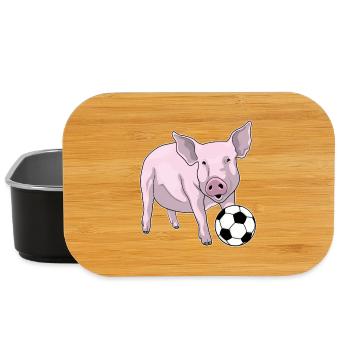 Pig Football Player Football - Lunch Box - black - Front