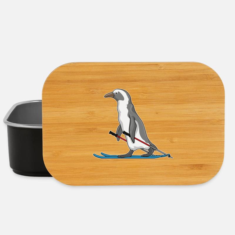 Pinguin Skifahrer Ski - Lunch Box - Schwarz
