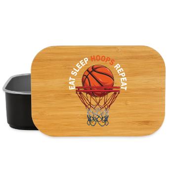 Eat Sleep Hoops Repeat Basketball - Lunch Box - Schwarz - Vorne
