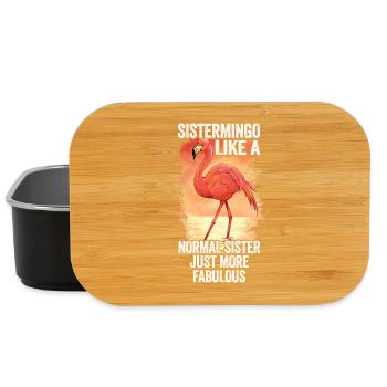 Sistermingo Like Normal Sister Flamingo - Lunch Box - black - Front