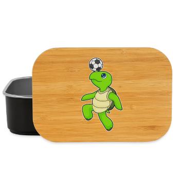 Tortue Joueur de football Football - Boîte à goûter - noir - Devant