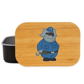 Dog Policeman Sunglasses Police - Lunch Box - black - Front