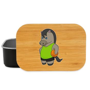 Joueur de basket-ball de cheval - Boîte à goûter - noir - Devant