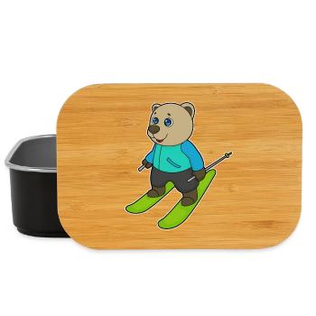Bär Skifahrer Ski - Lunch Box - Schwarz - Vorne