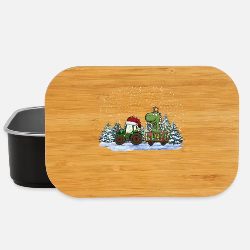 Weihnachtstraktor Tree Rex Dino Traktor Pyjama - Lunch Box - Schwarz