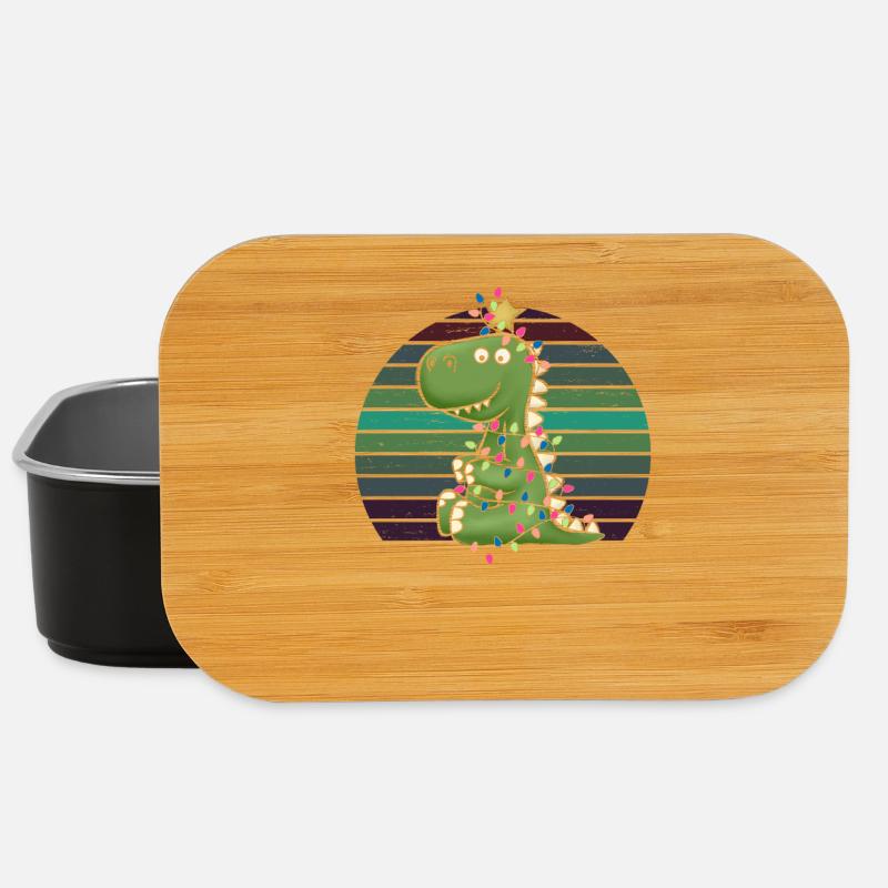 Süßer Dino Lichterkette Tree Rex Schlafanzug - Lunch Box - Schwarz
